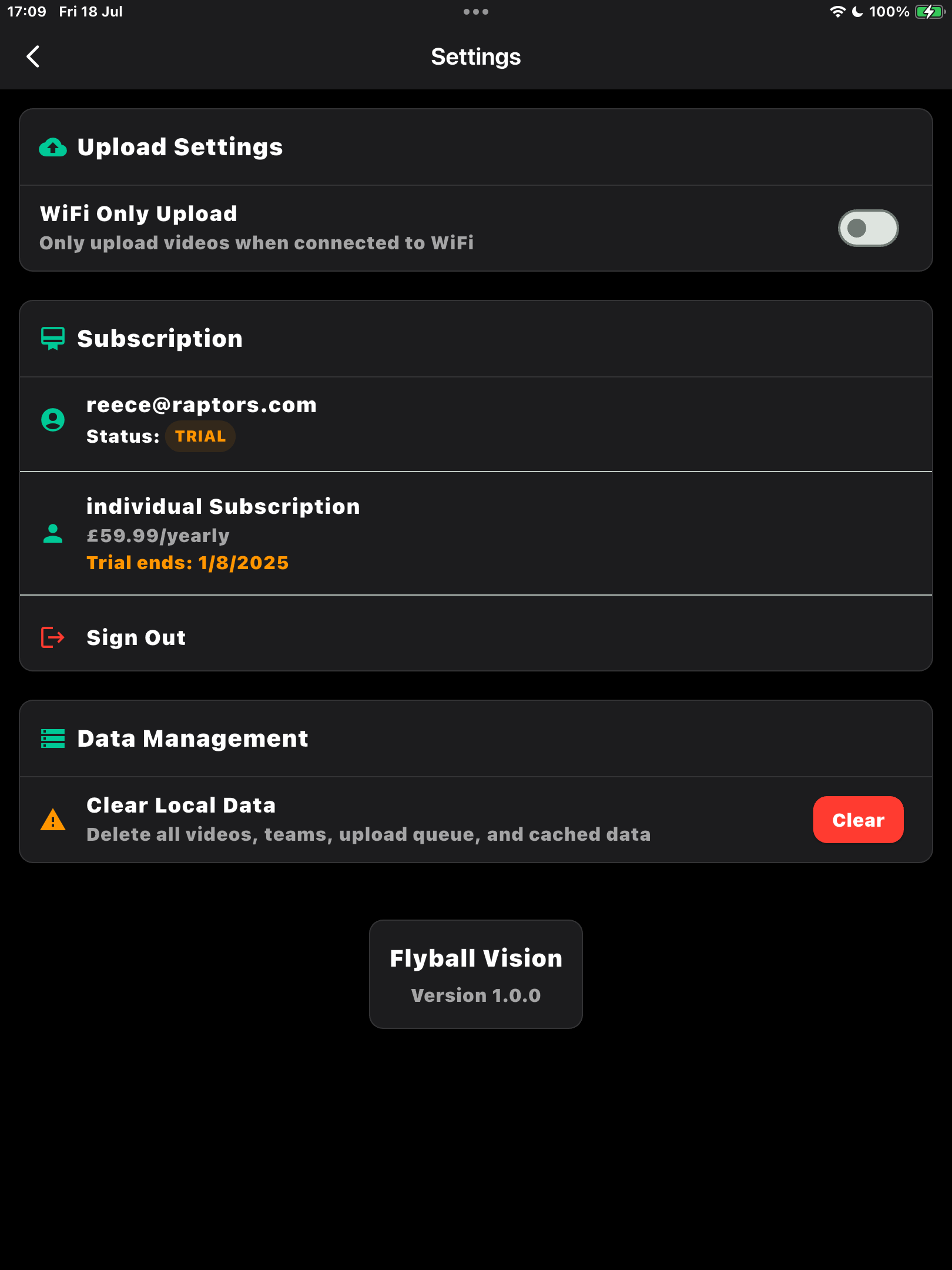 Settings Interface